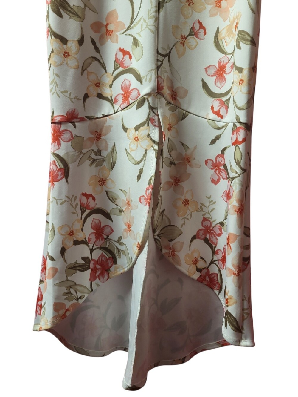 Floral V-Neck Sleeveless Maxi Dress - Mint with Coral Bloom - Picture 4 of 5